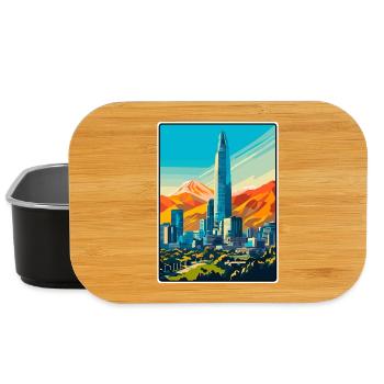 Santiago Chile Vintage-Reiseplakat Cityscape WPA - Lunch Box - Schwarz - Vorne