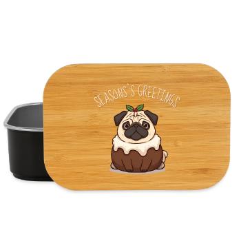 Bouledogue français – Vœux de Noël - Boîte à goûter - noir - Devant