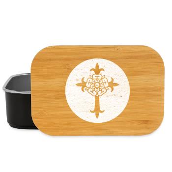 Medieval Floral Cross Design - Lunch Box - black - Front