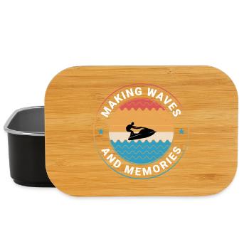Retro Sunset Wave Rider  - Lunch Box - black - Front