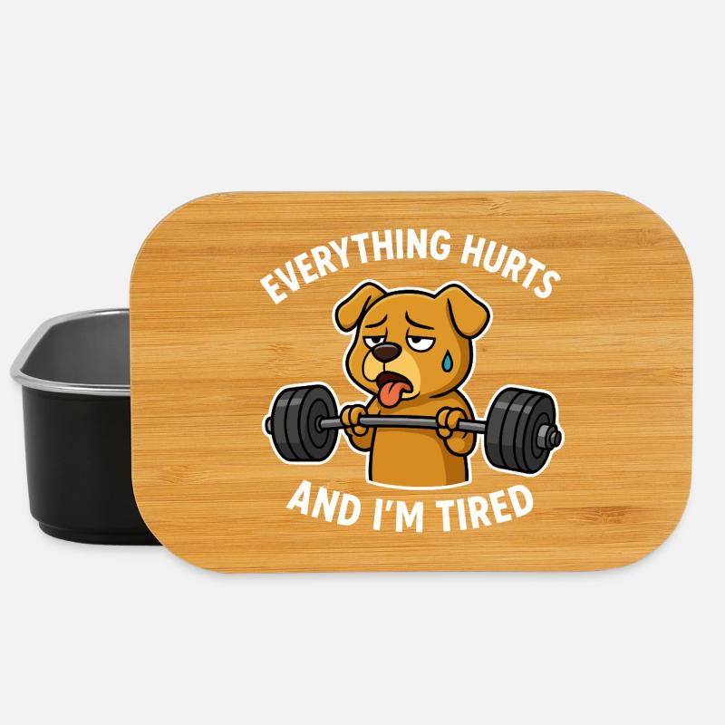 Erschöpfter Hund beim Heben von Gewichten - Lunch Box - Schwarz
