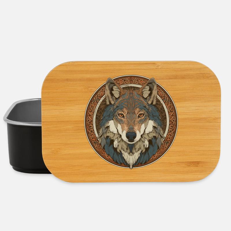Legendenhafter Wolf mit keltischem Muster - Lunch Box - Schwarz