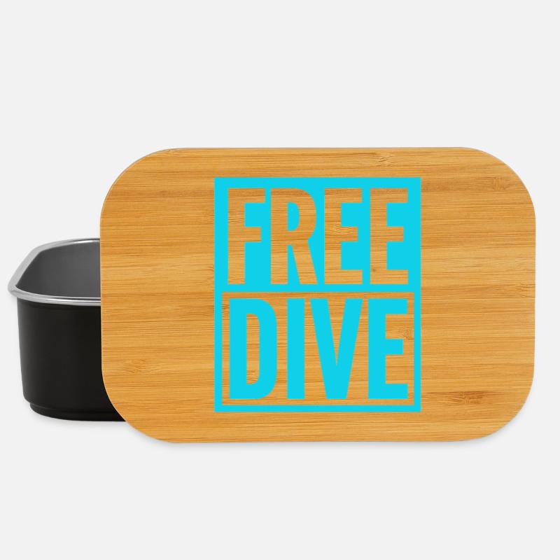 FREE DIVE Bold Typographic Vibrant Design - Lunch Box - black