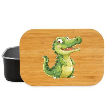 Mignon bébé crocodile - Boîte à goûter - noir - Devant
