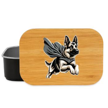Super Dog German Shepherd Cape Gift - Lunch Box - black - Front