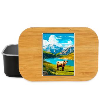 Picos de Europa Spain Travel Poster Cityscape WPA - Lunch Box - black - Front