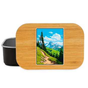 Piz Badile Schweiz Reiseplakat Cityscape WPA - Lunch Box - Schwarz - Vorne