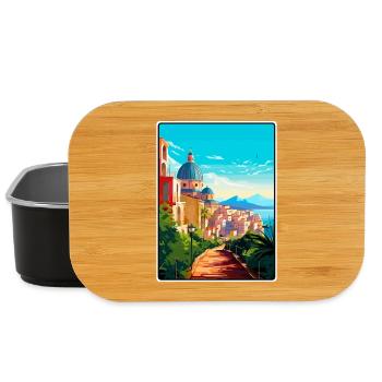 Cagliari Italy Mediterranean Sunrise Travel Poster - Lunch Box - black - Front