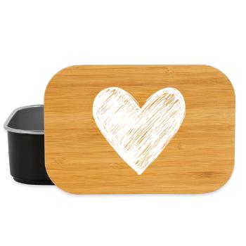 Simple heart drawing for love - Lunch Box - black - Front