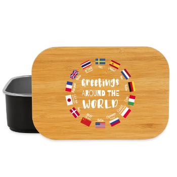 Grüße aus aller Welt, Hallo in allen Sprachen - Lunch Box - Schwarz - Vorne