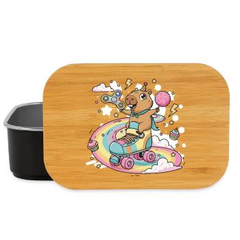 Capybara on Skate with Color Festival - Lunch Box - black - Front