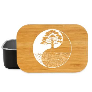 Baum des Lebens Ying Yang Motiv - Lunch Box - Schwarz - Vorne