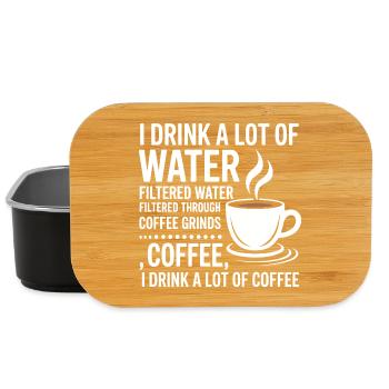 I Drink A Lot Of Water Funny Coffee Drinker - Lunch Box - black - Front