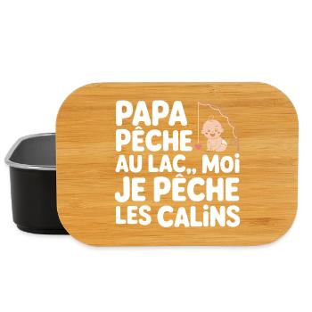 Baby Fisherman Father at the Lake Interpretation - Lunch Box - black - Front