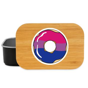Bisexuell Donot Doughnut Bi LGBTQ Queer Pride LGBT - Lunch Box - Schwarz - Vorne