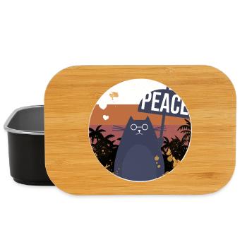 Katze Vintage Design Geschenk - Lunch Box - Schwarz - Vorne