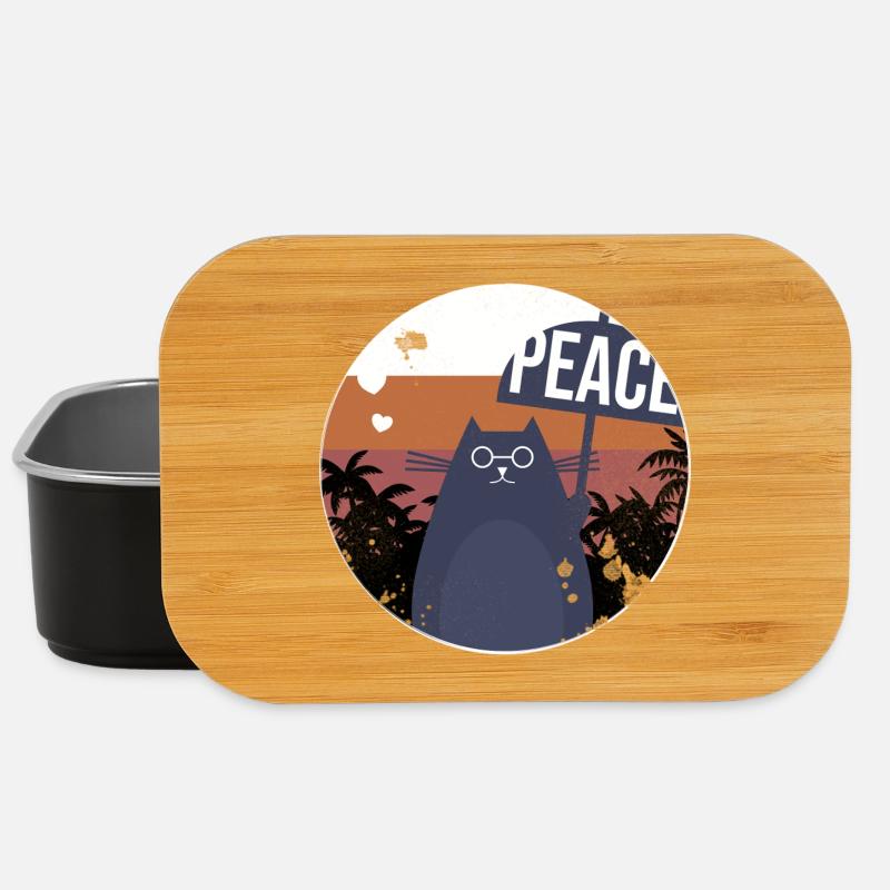 Katze Vintage Design Geschenk - Lunch Box - Schwarz