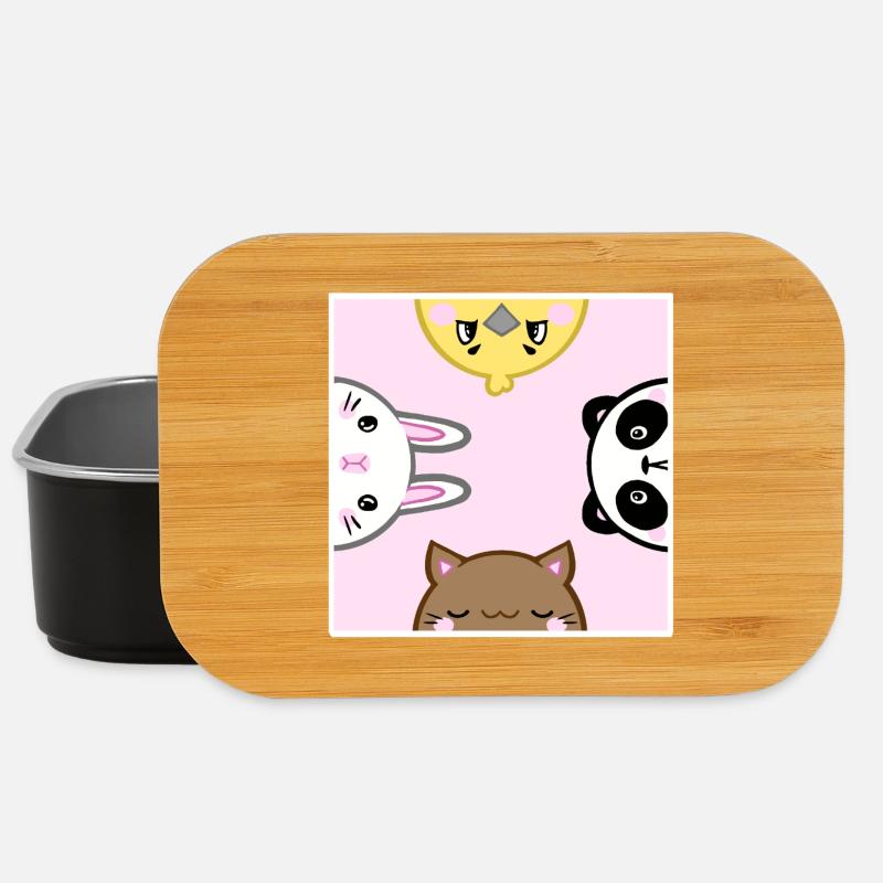 Animaux mignons - Boîte à goûter - noir