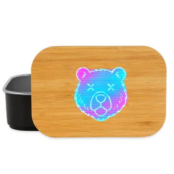 Neon Bärenkopf Gradient - Lunch Box - Schwarz - Vorne