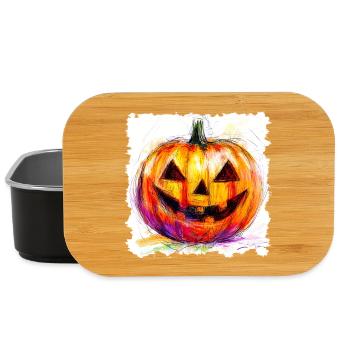 citrouille colorée jack-o-lantern - Boîte à goûter - noir - Devant