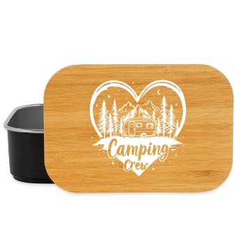 Love Camping Crew / Heart Caravan Mountains Design - Lunch Box - black - Front