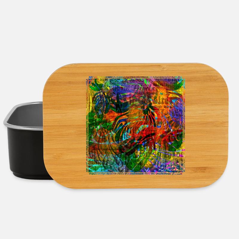 Words & Birds V2 - Lunch Box - black