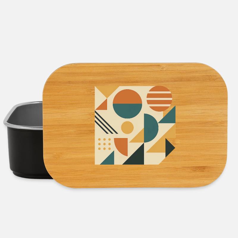 Geometrische Farbkacheln Muster - Lunch Box - Schwarz
