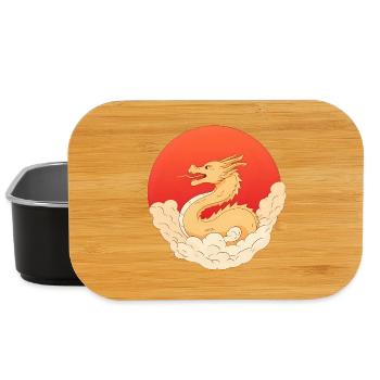 Golden Dragon – Japan Anime Sun & Clouds - Lunch Box - black - Front