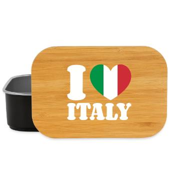 J’aime l’Italie Italie Drapeau italien Coeur - Boîte à goûter - noir - Devant