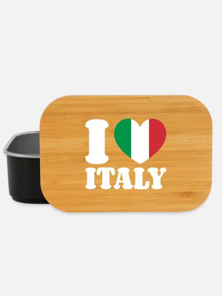 J’aime l’Italie Italie Drapeau italien Coeur - Boîte à goûter - noir