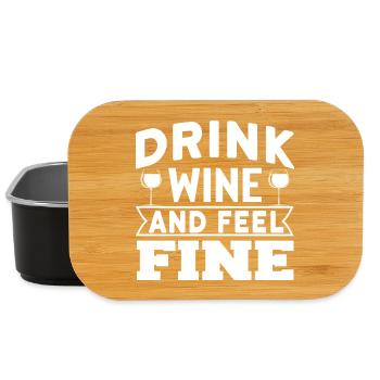 Drink wine and feel fine - Lunch Box - black - Front