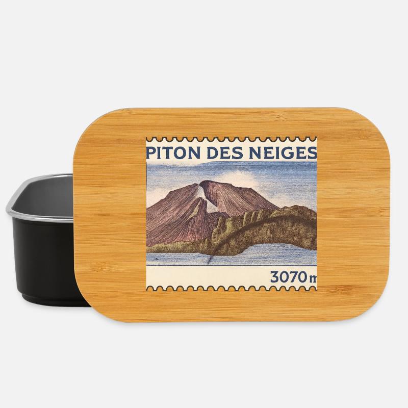 Piton des Neiges Stamp - Lunch Box - black