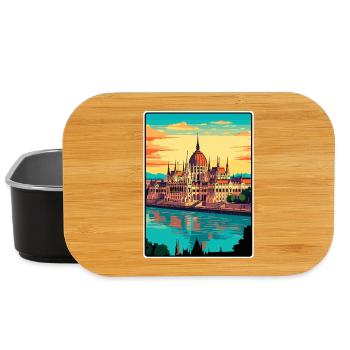 Budapest, Hongrie, Parlement, Affiche de voyage vintage - Boîte à goûter - noir - Devant