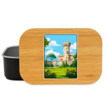 Chaves Portugal Castle Tower Under Blue Sky Poster - Lunch Box - black - Front