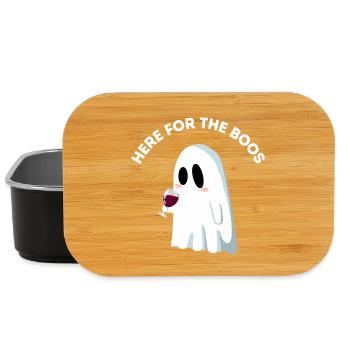 Here for the Boos - Jeu de mots amusant sur les fantômes - Boîte à goûter - noir - Devant