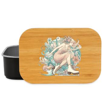 Schlittschuhlaufen Frau Art Nouveau Geschenk - Lunch Box - black - Front