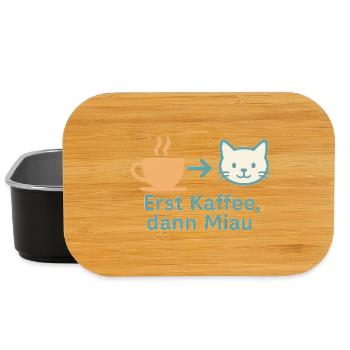 First coffee, then meow - Lunch Box - black - Front