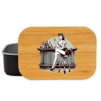 Rockabilly Femme Bar Boisson RocknRoll Cadeau - Boîte à goûter - noir - Devant