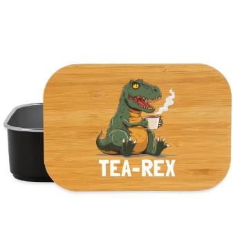 Drôle de T-Rex Dino buvant du thé - Boîte à goûter - noir - Devant