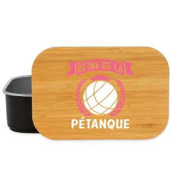 Pétanque Cadeau pour Femme Reine de la pétanque - Boîte à goûter - noir - Devant