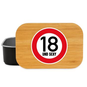 18th Birthday Sexy Shield Tempo 18 and Sexy 18 - Lunch Box - black - Front