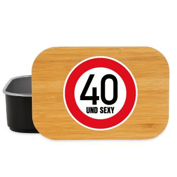 40th Birthday Sexy Shield Tempo 40 and Sexy 40 - Lunch Box - black - Front