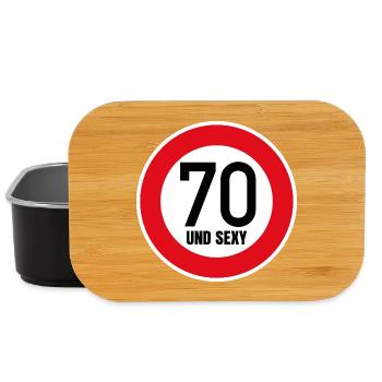 70th Birthday Sexy Shield Tempo 70 and Sexy 70 - Lunch Box - black - Front
