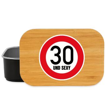 30th Birthday Sexy Shield Tempo 30 and Sexy 30 - Lunch Box - black - Front