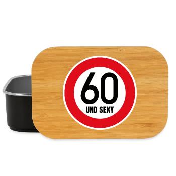 60th Birthday Sexy Shield Tempo 60 and Sexy 60 - Lunch Box - black - Front