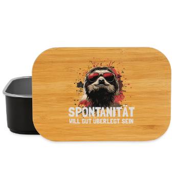 Chilliges Faultier mit Sonnenbrille - Lunch Box - Schwarz - Vorne