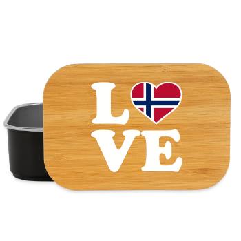Love - Norway Flag - Norge - Norwegen - Lunch Box - black - Front