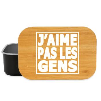 JAIME PAS LES GENS —  humour sarcastique - Boîte à goûter - noir - Devant