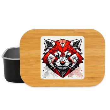 Geometric Red Panda Polygon - Lunch Box - black - Front