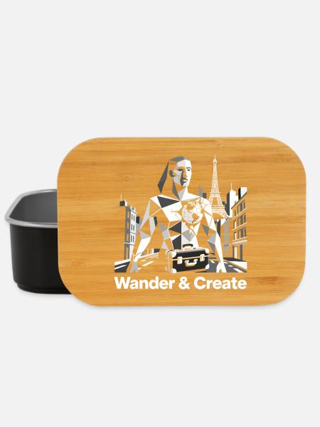 Reise Kunst Design Weltkarte Paris Wanderlust - Lunch Box - Schwarz